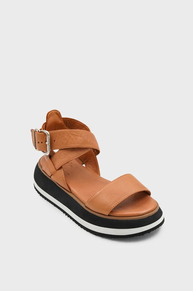 SKD-008 Tan Leather Women's Sandals