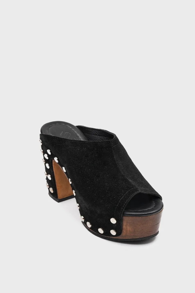 SKA-012 Black Suede Women's Clog