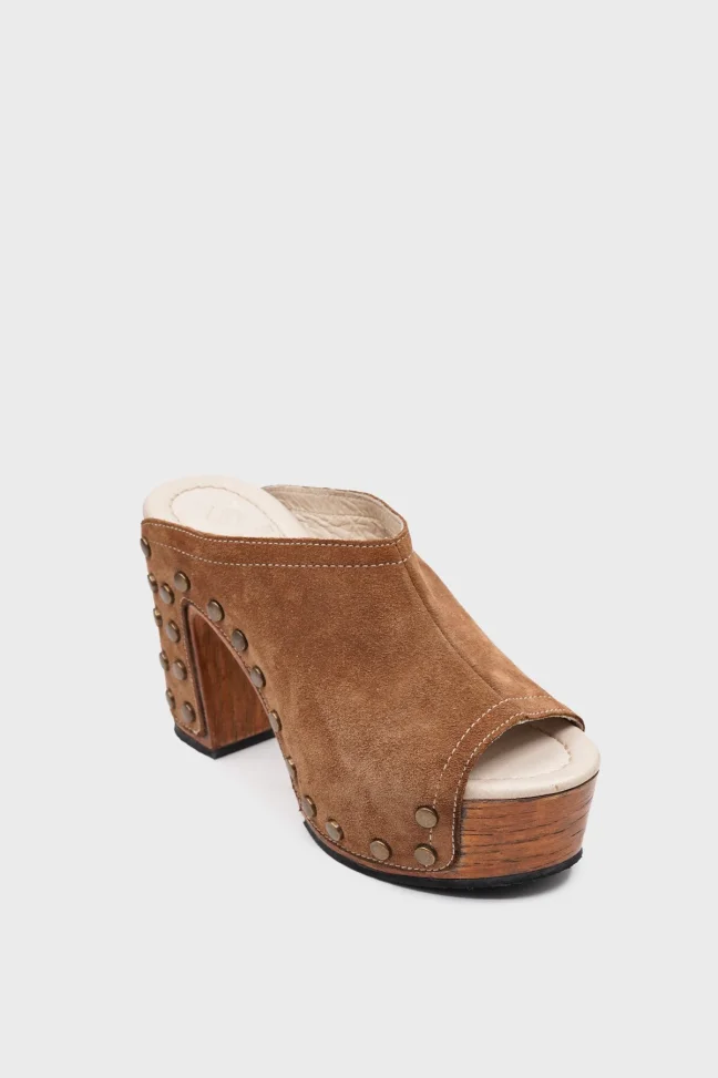 SKA-012 Brown Suede Women's Clog