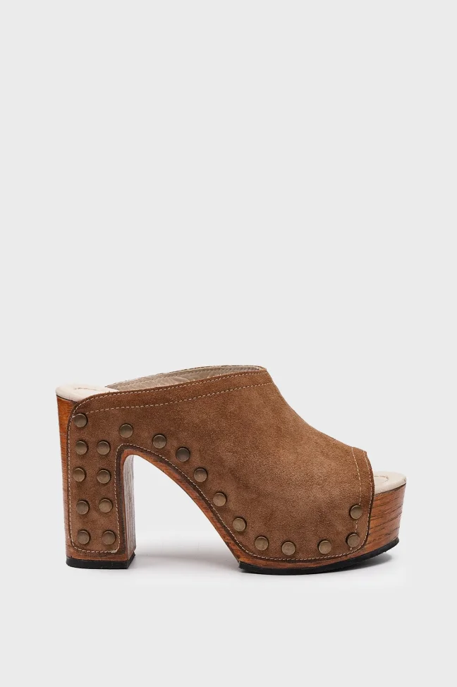 SKA-012 Brown Suede Women's Clog