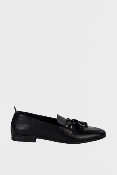 SKL-023 Black Leather Ballerinas