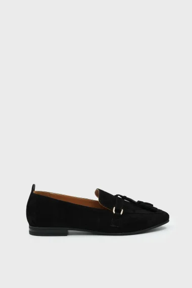 SKL-023 Black Suede Ballerinas