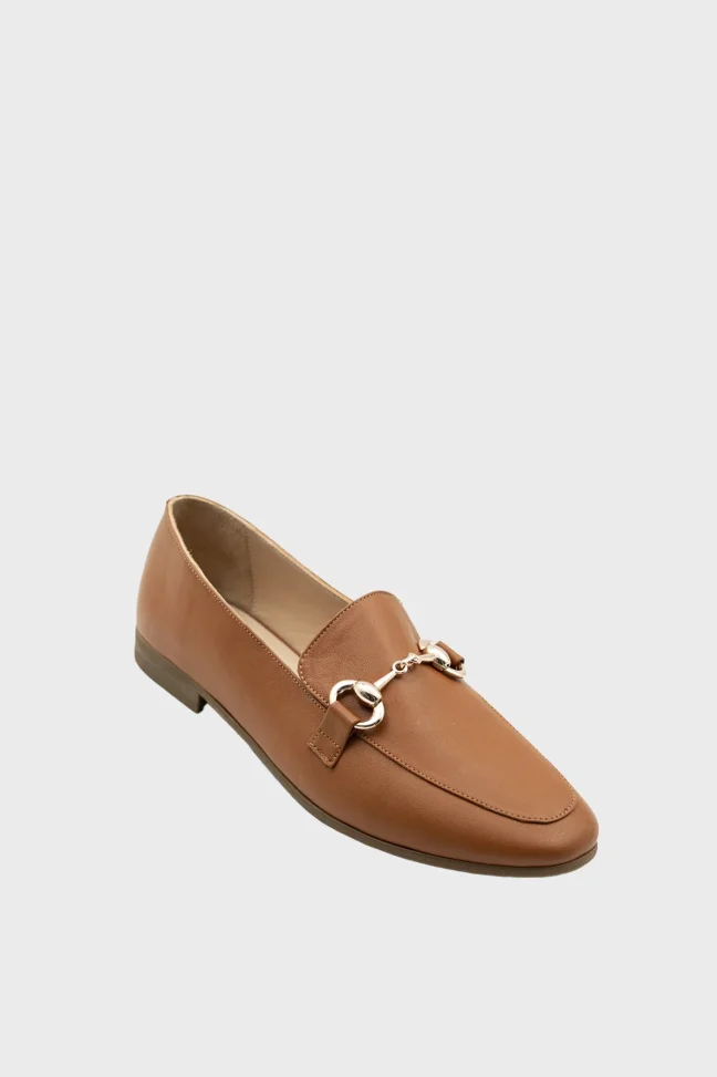 SKL-026 Tan Leather Women's Flat