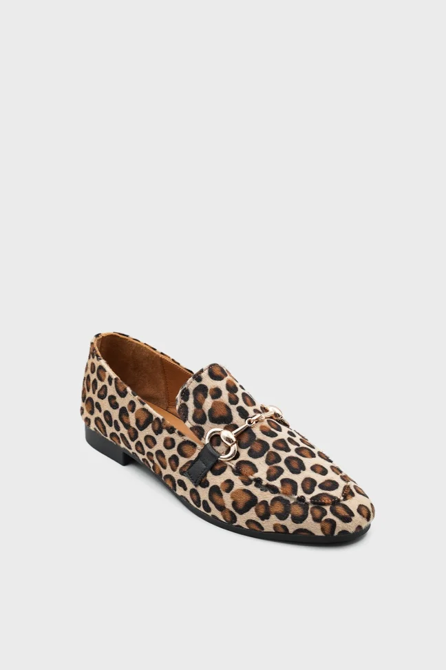 SKL-026 Leopard Leather Women's Flat