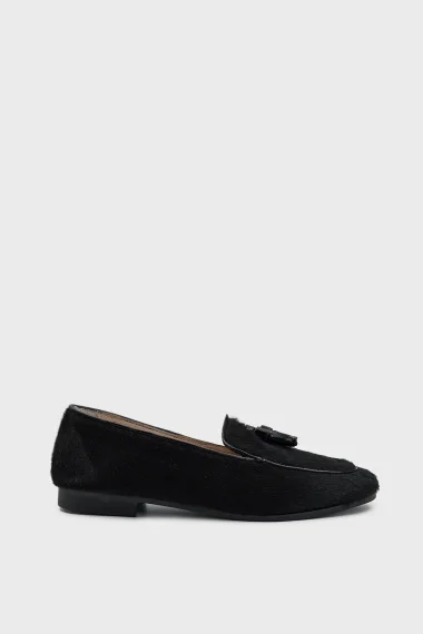 SKL-030 Black Suede Women's Flat