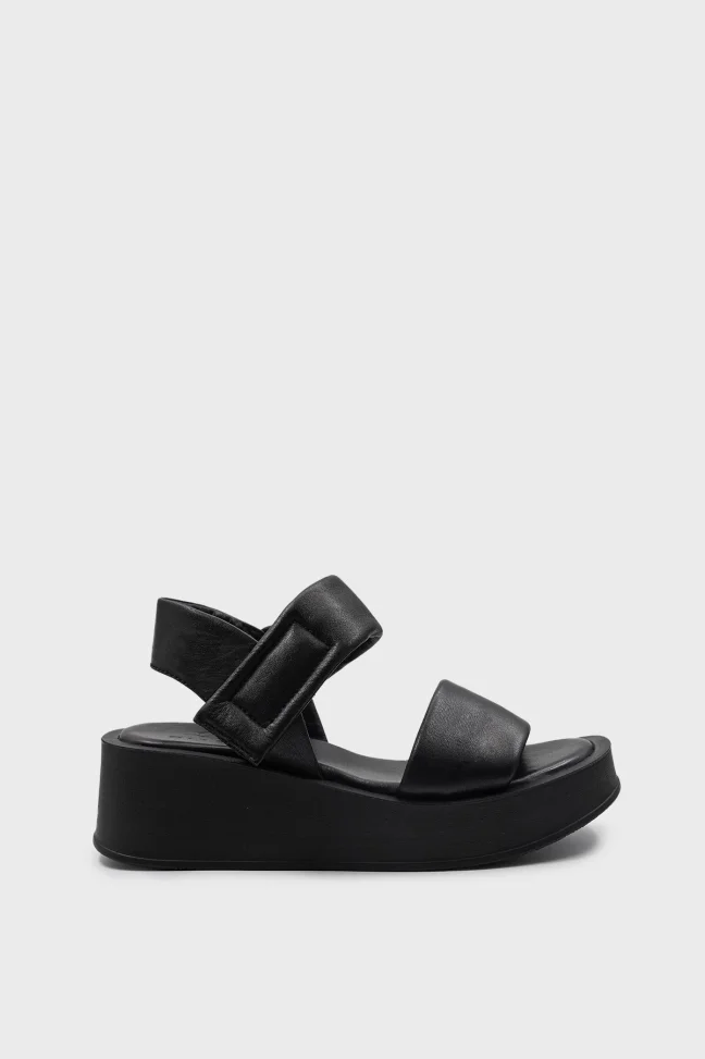 SKD-039 Black Leather Women's Sandal