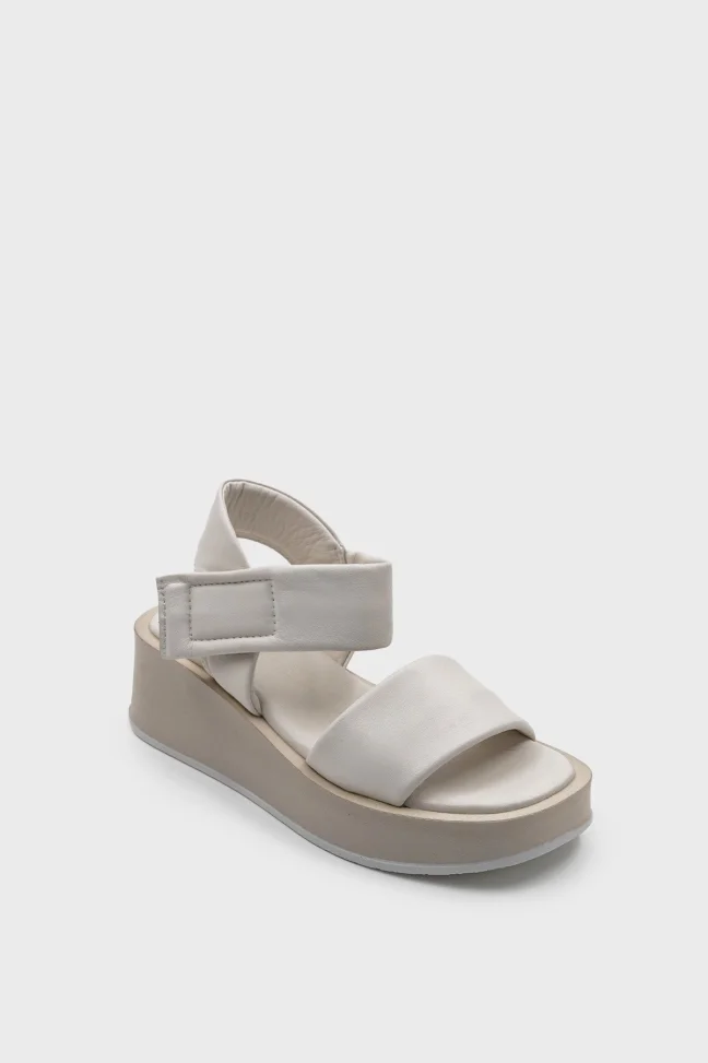 SKD-039 White Leather Women's Sandal