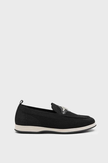 SKL-039 Black Textile Knit Loafer