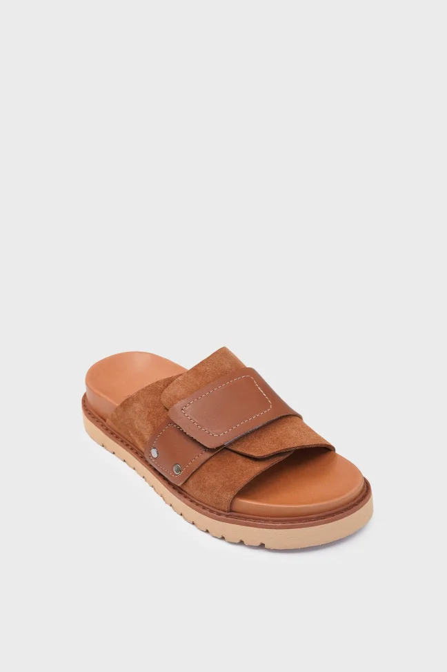 SKK-064 Tan Suede Comfort Slippers