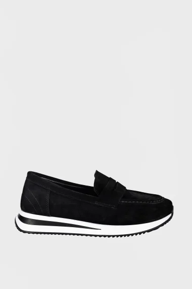 SKL-019 Black Suede Women's Loafers