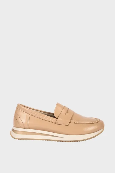 SKL-019 Camel Leather Women's Loafers