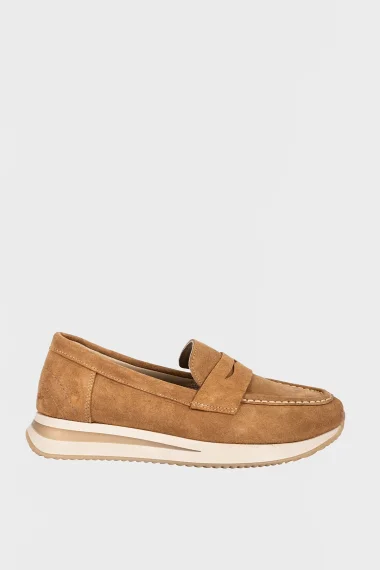 SKL-019 Camel Suede Women's Loafers