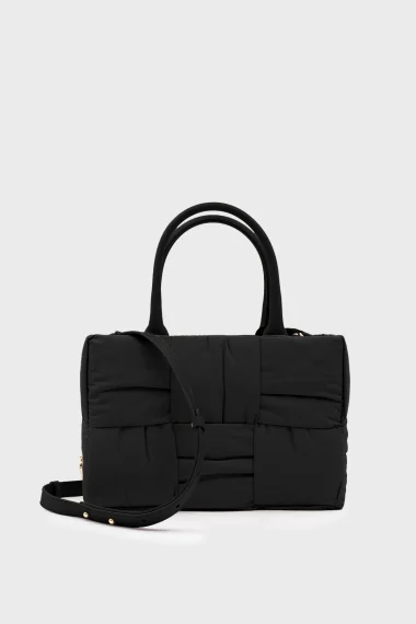 SCO-034 Black Textile Casette Midi Shoulder Bag