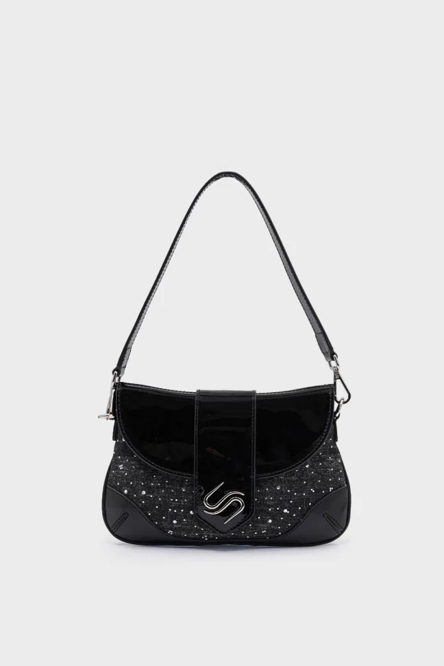 SCO-033 Black Textile Jennifer Women's Shoulder Bag