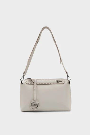 SCO-032 Beige Textile Women’s Shoulder Bag