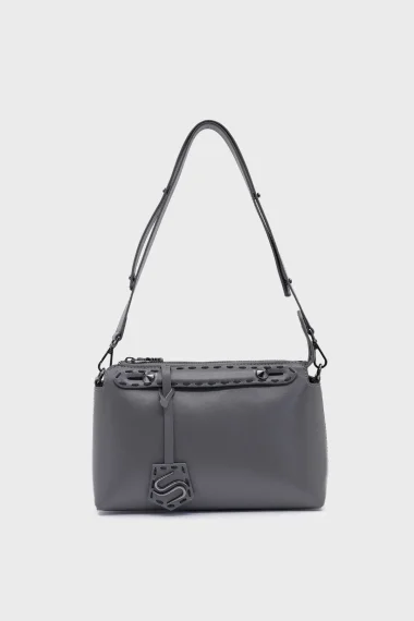 SCO-032 Gray Textile Women’s Shoulder Bag