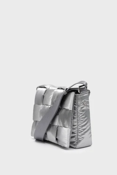 SCO-031 Gray Textile Cassette Crossbody Shoulder Bag