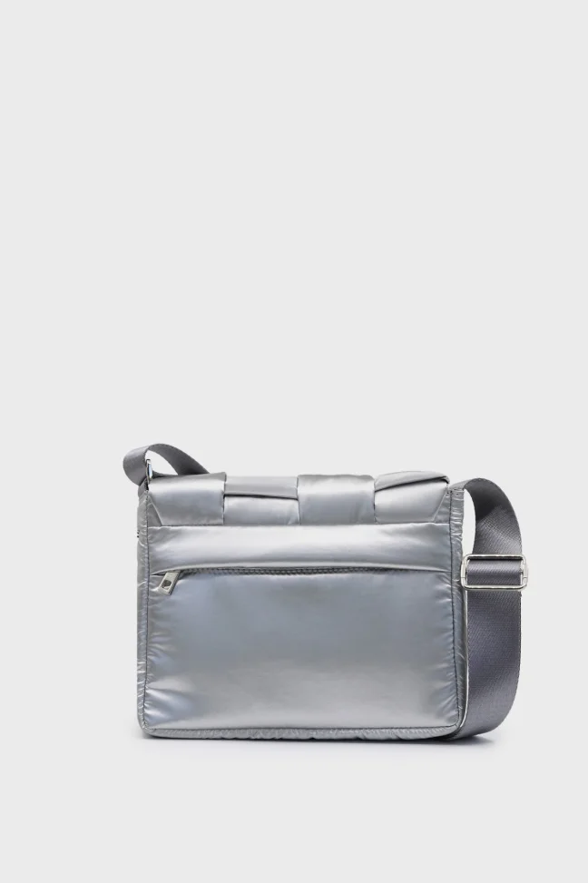 SCO-031 Gray Textile Cassette Crossbody Shoulder Bag