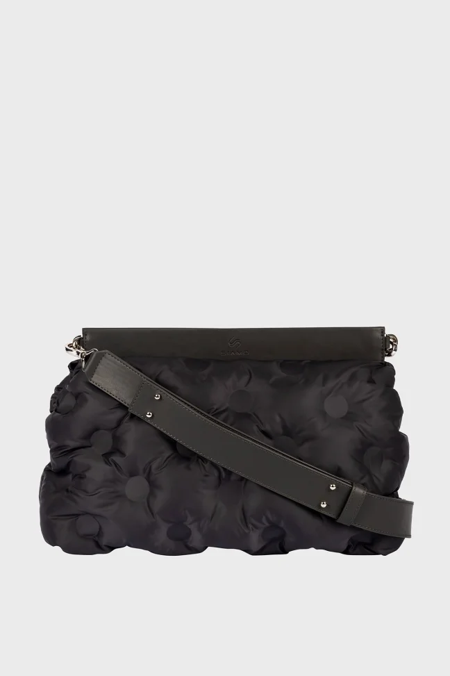 SCP-001 La Stampa Anthracite Textile Women's Strap Clutch Bag